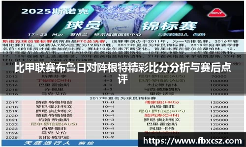 比甲联赛布鲁日对阵根特精彩比分分析与赛后点评